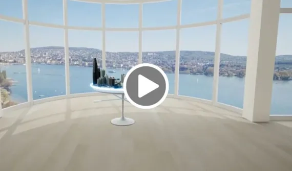 A smart city view in 3D card