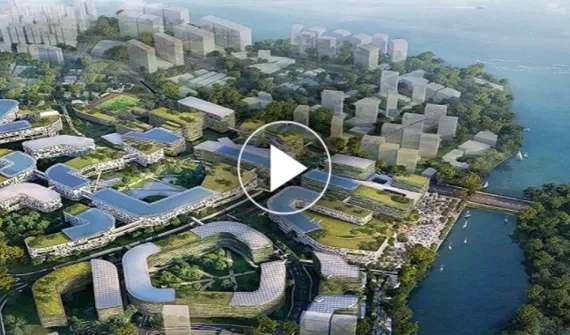 Video thumbnail of an artist impression of Punggol Digital District