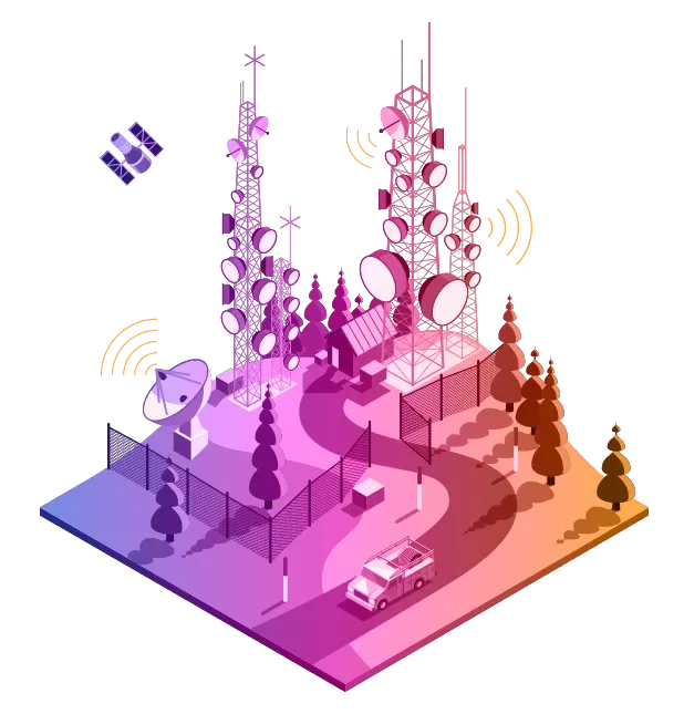 Telecommunications banner illustration