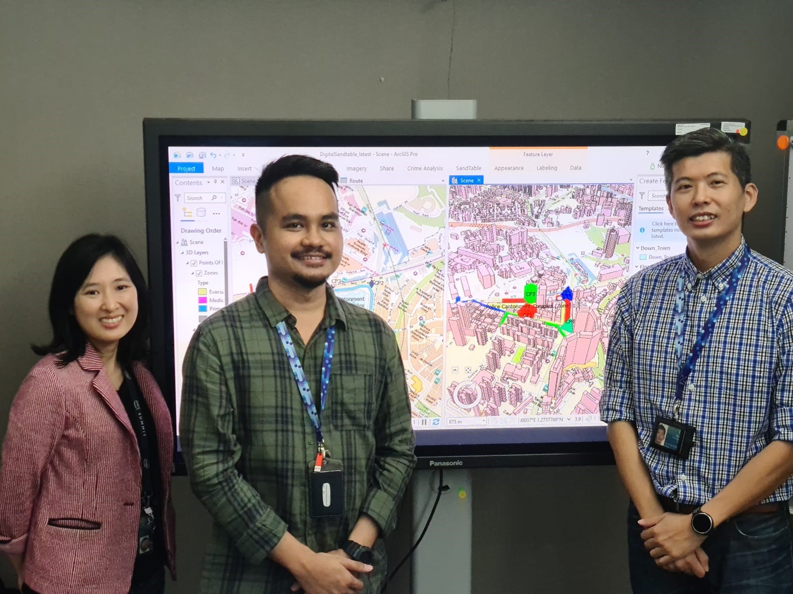Project Manager Sarah Lee, Project Officer Muhd Fahmi Firdaus Ismail, and Lead Engineer Benson Lim from the Enterprise Platforms, Ops Infra, JCPMC. 